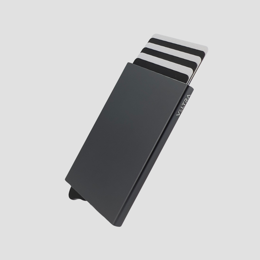 Pasjeshouder uitschuifbaar | Aluminium | RFID bescherming | 1-7 pasjes | Grijs