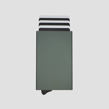 Pasjeshouder uitschuifbaar | Aluminium | RFID bescherming | 1-7 pasjes | Groen