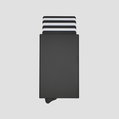 Pasjeshouder uitschuifbaar | Aluminium | RFID bescherming | 1-7 pasjes | Zwart