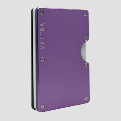 Luxe aluminium pasjeshouder | 1-15 pasjes | RFID bescherming | Lavendelpaars - Veltra