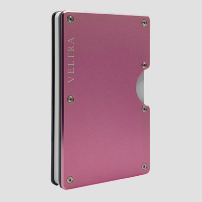 Luxe aluminium pasjeshouder | 1-15 pasjes | RFID bescherming | Rosé - Veltra