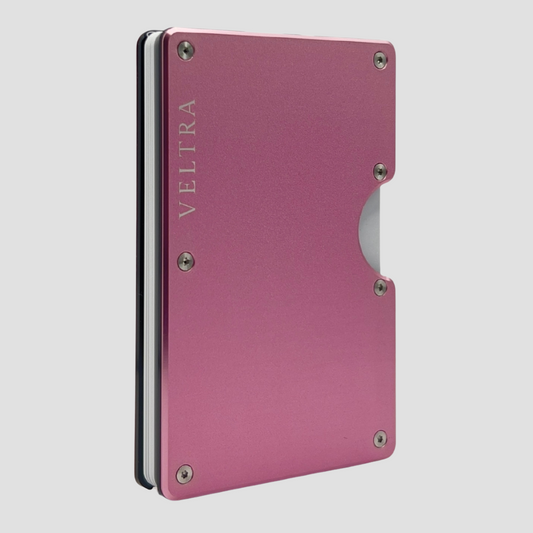 Luxe aluminium pasjeshouder | 1-15 pasjes | RFID bescherming | Rosé - Veltra