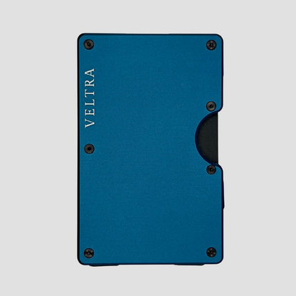 Luxe aluminium pasjeshouder | 1-15 pasjes | RFID bescherming | Marineblauw - Veltra