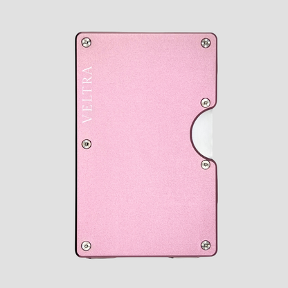 Luxe aluminium pasjeshouder | 1-15 pasjes | RFID bescherming | Rosé - Veltra