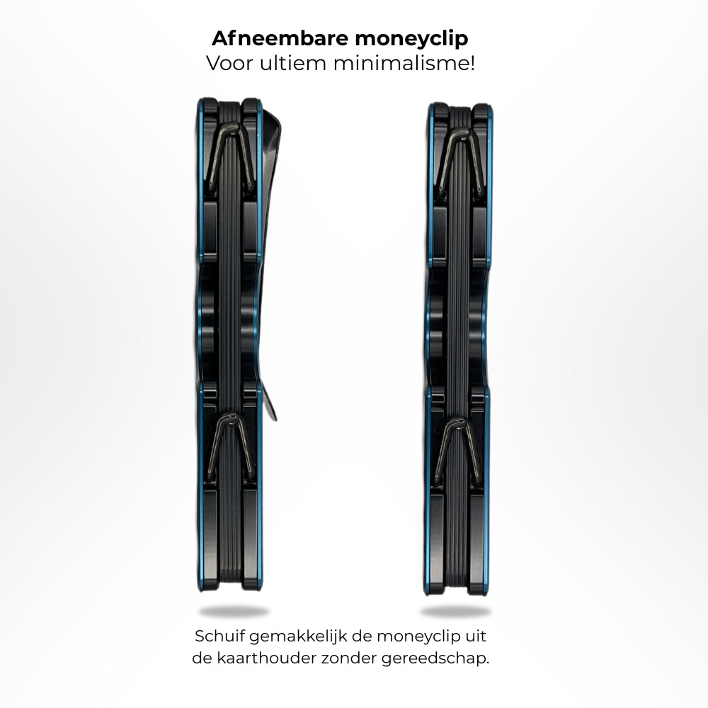 Minimalistische RFID pasjeshouder - luxe cadeau voor heren in marineblauwe uitvoering