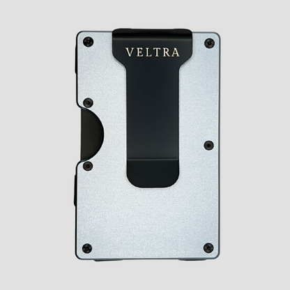 Luxe aluminium pasjeshouder | 1-15 pasjes | RFID bescherming | Zilvergrijs - Veltra