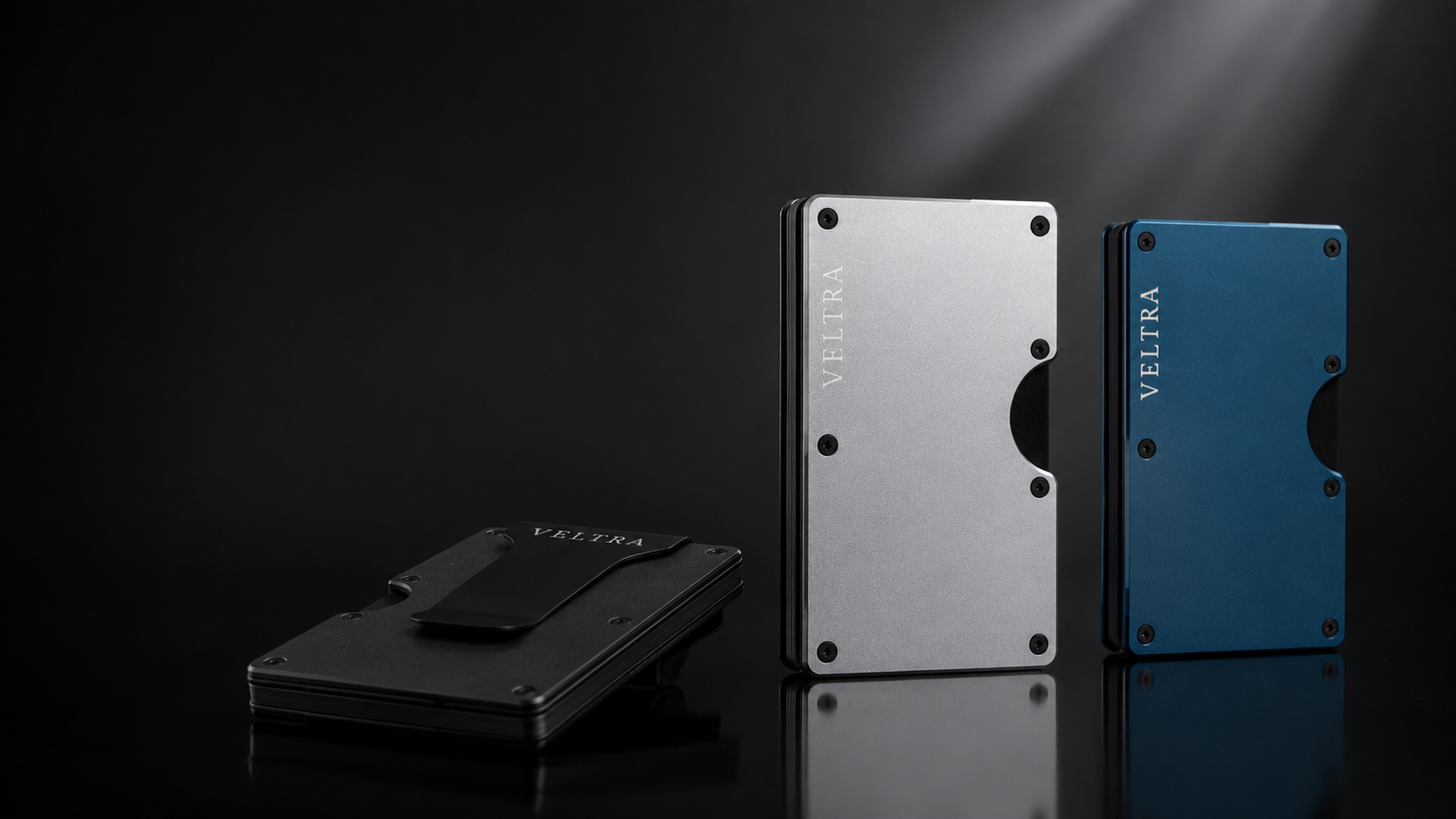 Veltra aluminium pasjeshouder – minimalistisch en RFID-beschermd